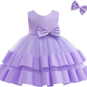 3M-6T Baby Girl Ruffle Lace Backless Pageant Dress Toddler Tutu Gown Flower Tulle Party Dresses