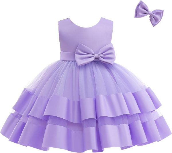 3M-6T Baby Girl Ruffle Lace Backless Pageant Dress Toddler Tutu Gown Flower Tulle Party Dresses