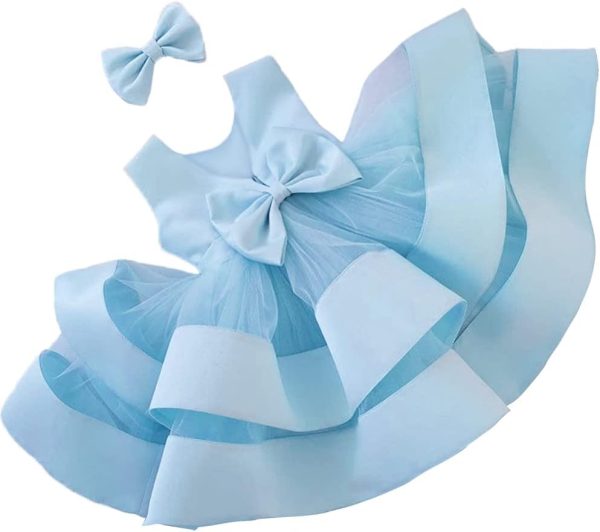 3M-6T Baby Girl Ruffle Lace Backless Pageant Dress Toddler Tutu Gown Flower Tulle Party Dresses - Image 5