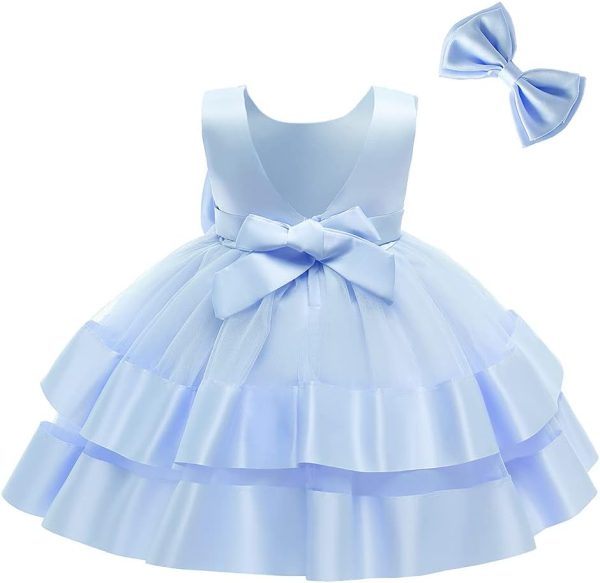 3M-6T Baby Girl Ruffle Lace Backless Pageant Dress Toddler Tutu Gown Flower Tulle Party Dresses - Image 6