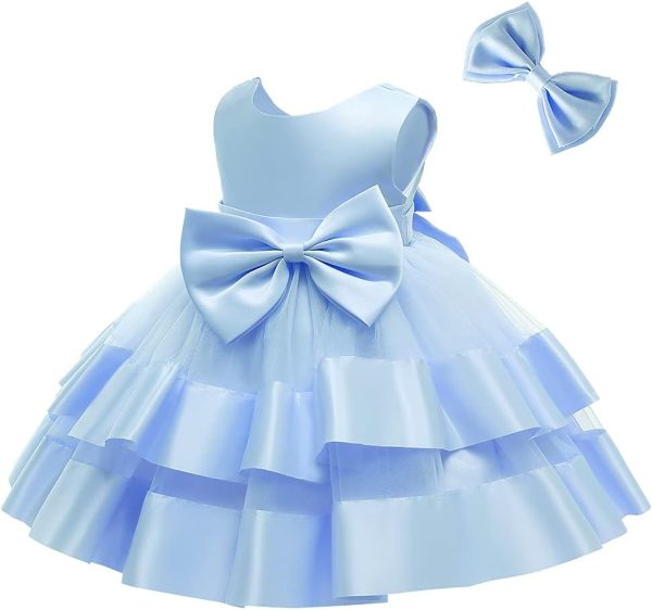 3M-6T Baby Girl Ruffle Lace Backless Pageant Dress Toddler Tutu Gown Flower Tulle Party Dresses - Image 7