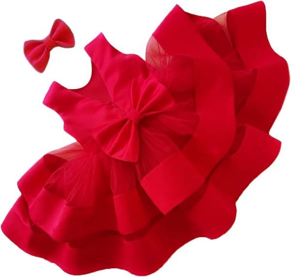 3M-6T Baby Girl Ruffle Lace Backless Pageant Dress Toddler Tutu Gown Flower Tulle Party Dresses - Image 38