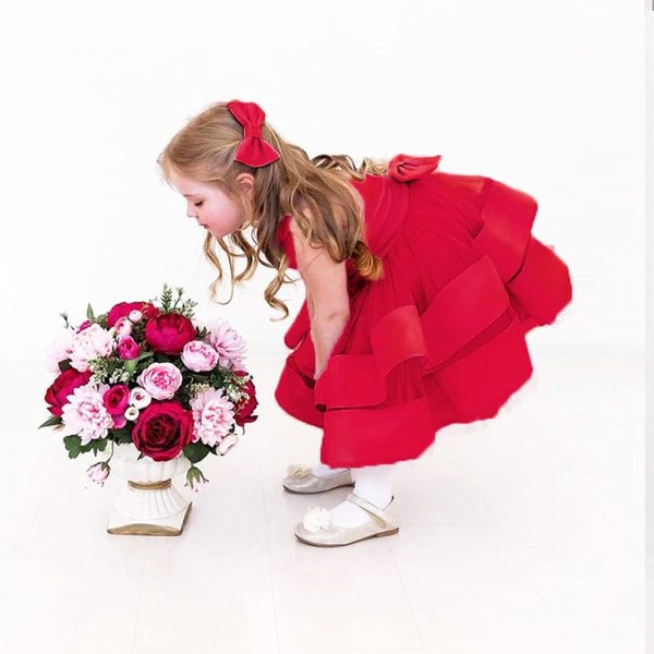 3M-6T Baby Girl Ruffle Lace Backless Pageant Dress Toddler Tutu Gown Flower Tulle Party Dresses - Image 39