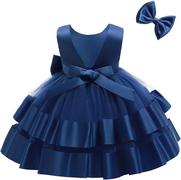 3M-6T Baby Girl Ruffle Lace Backless Pageant Dress Toddler Tutu Gown Flower Tulle Party Dresses - Image 44