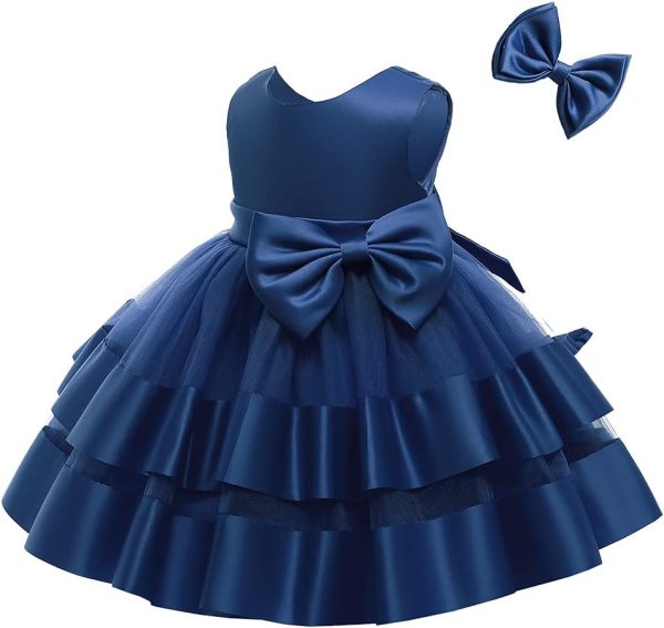 3M-6T Baby Girl Ruffle Lace Backless Pageant Dress Toddler Tutu Gown Flower Tulle Party Dresses - Image 45