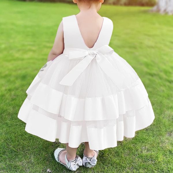 3M-6T Baby Girl Ruffle Lace Backless Pageant Dress Toddler Tutu Gown Flower Tulle Party Dresses - Image 59