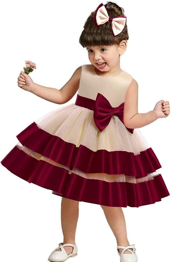 3M-6T Baby Girl Ruffle Lace Backless Pageant Dress Toddler Tutu Gown Flower Tulle Party Dresses - Image 68