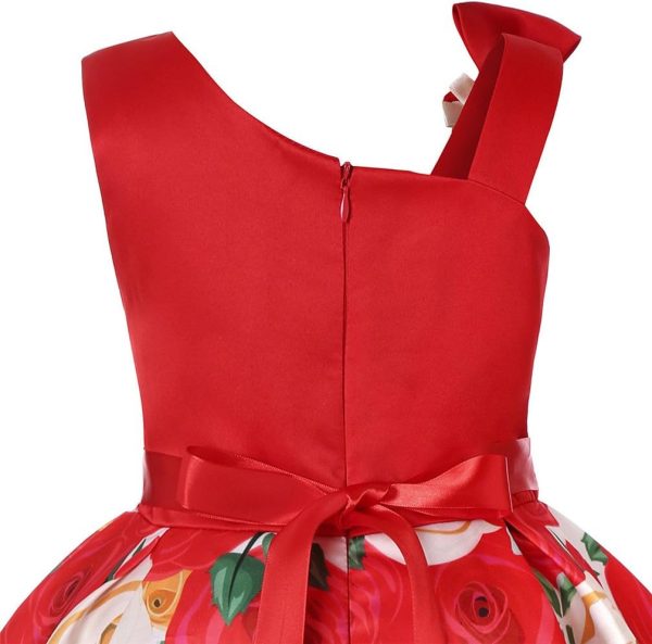 2-9T Flower Girls Floral Dresses Toddler Pageant Striped Dress - Image 8