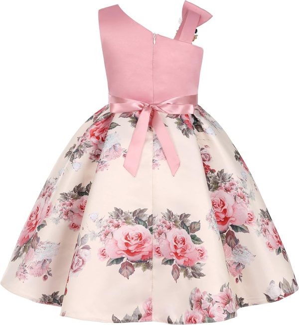 2-9T Flower Girls Floral Dresses Toddler Pageant Striped Dress - Image 10