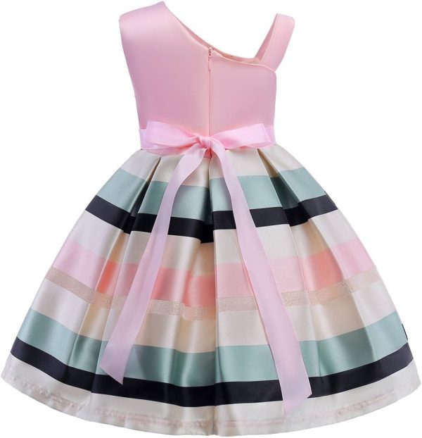 2-9T Flower Girls Floral Dresses Toddler Pageant Striped Dress - Image 17