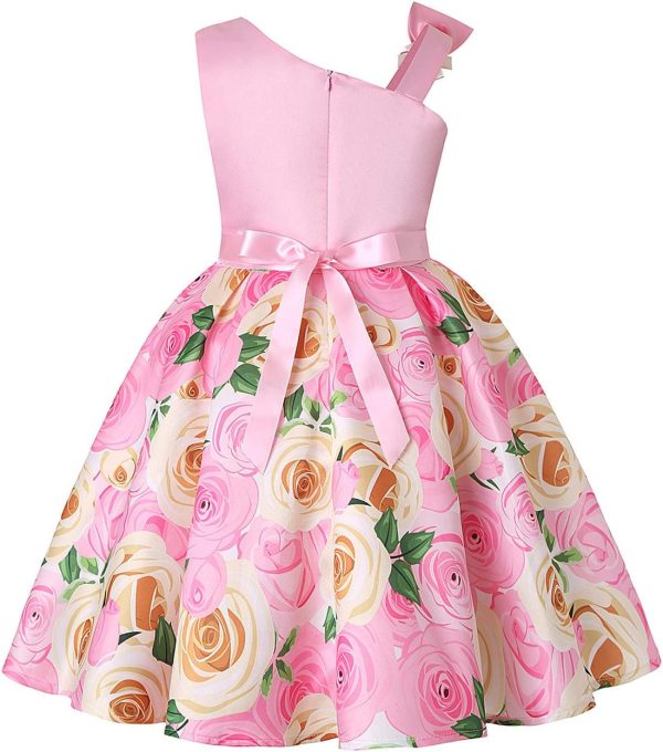 2-9T Flower Girls Floral Dresses Toddler Pageant Striped Dress - Image 21