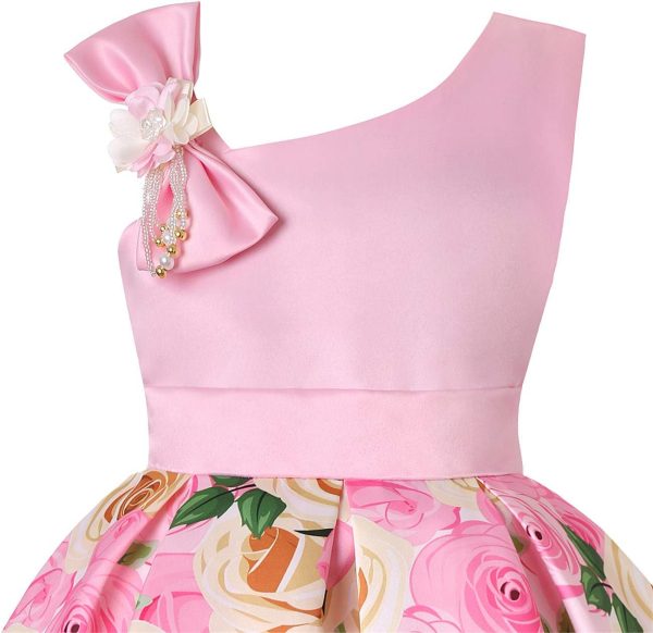 2-9T Flower Girls Floral Dresses Toddler Pageant Striped Dress - Image 22