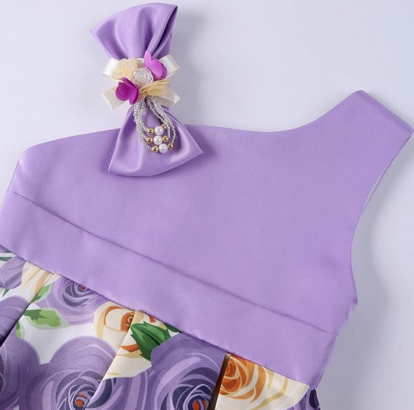 2-9T Flower Girls Floral Dresses Toddler Pageant Striped Dress - Image 25