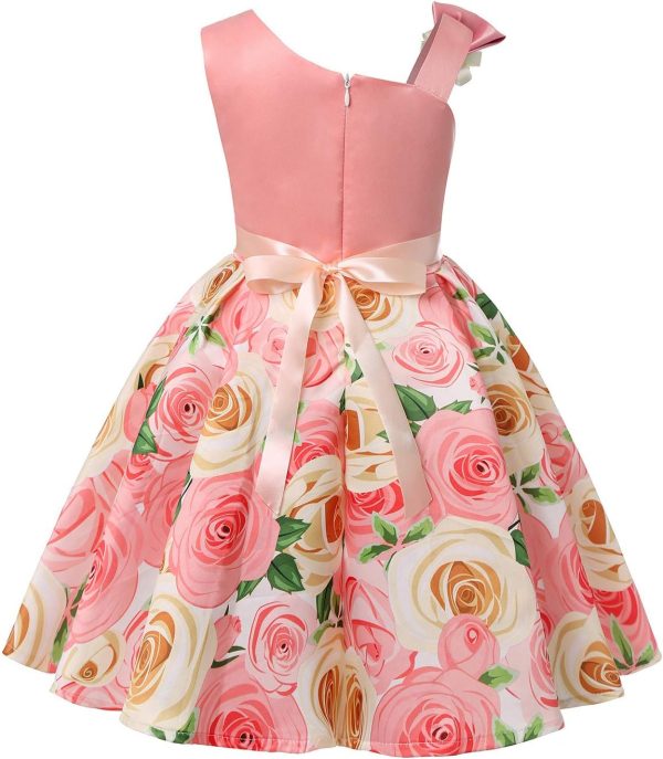 2-9T Flower Girls Floral Dresses Toddler Pageant Striped Dress - Image 31