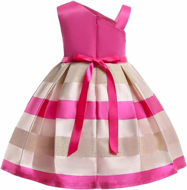 2-9T Flower Girls Floral Dresses Toddler Pageant Striped Dress - Image 33