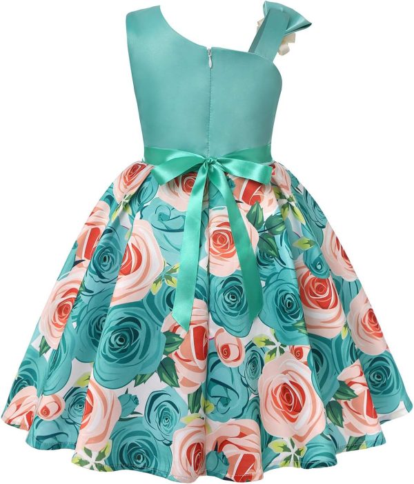 2-9T Flower Girls Floral Dresses Toddler Pageant Striped Dress - Image 37