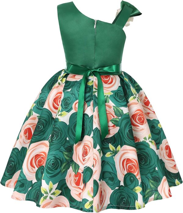 2-9T Flower Girls Floral Dresses Toddler Pageant Striped Dress - Image 39