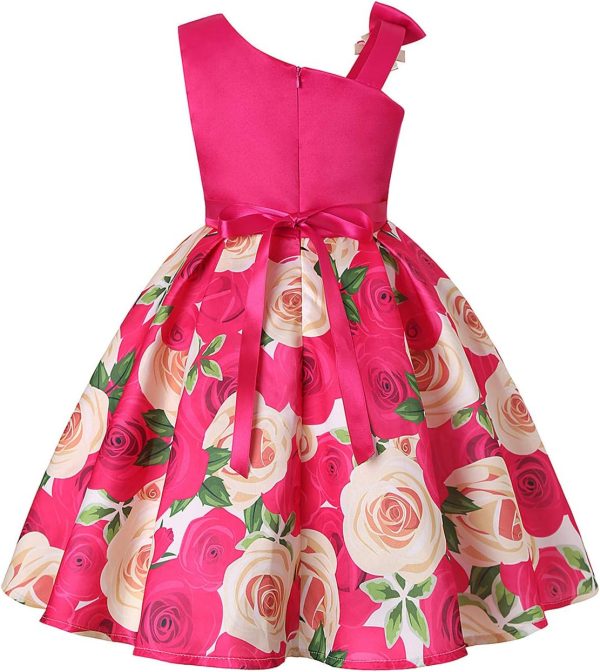 2-9T Flower Girls Floral Dresses Toddler Pageant Striped Dress - Image 43