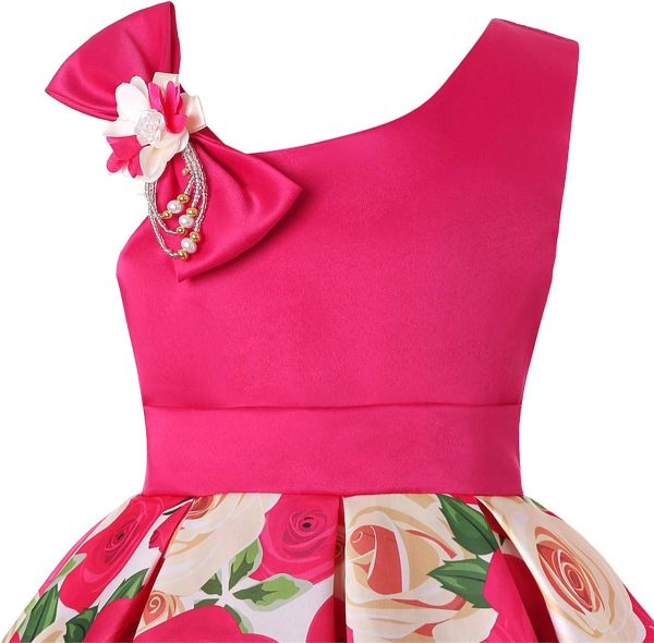 2-9T Flower Girls Floral Dresses Toddler Pageant Striped Dress - Image 44