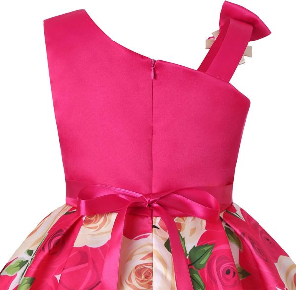 2-9T Flower Girls Floral Dresses Toddler Pageant Striped Dress - Image 45
