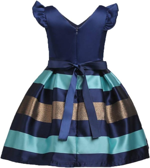 NSSMWTTC 2-10T Girls Striped Dresses Toddler Christmas Wedding Party Dress - Image 6