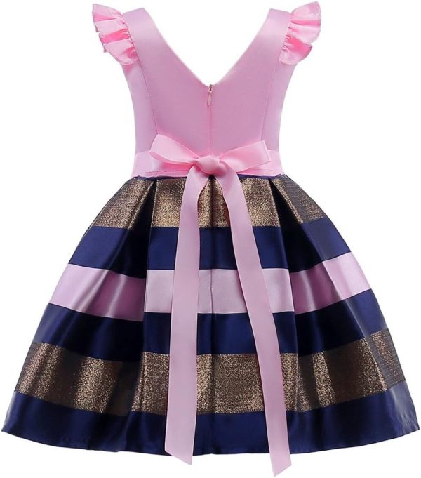 NSSMWTTC 2-10T Girls Striped Dresses Toddler Christmas Wedding Party Dress - Image 8