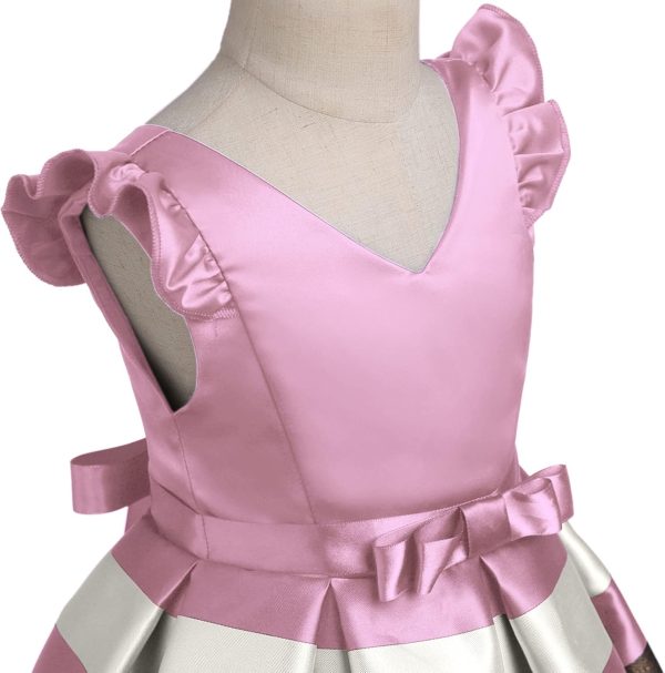 NSSMWTTC 2-10T Girls Striped Dresses Toddler Christmas Wedding Party Dress - Image 11