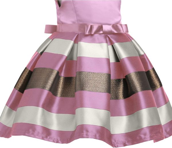 NSSMWTTC 2-10T Girls Striped Dresses Toddler Christmas Wedding Party Dress - Image 13