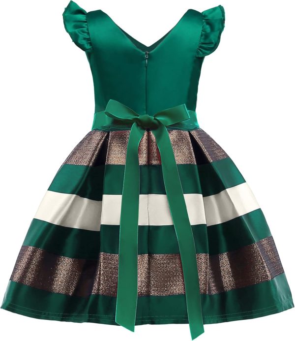 NSSMWTTC 2-10T Girls Striped Dresses Toddler Christmas Wedding Party Dress - Image 15